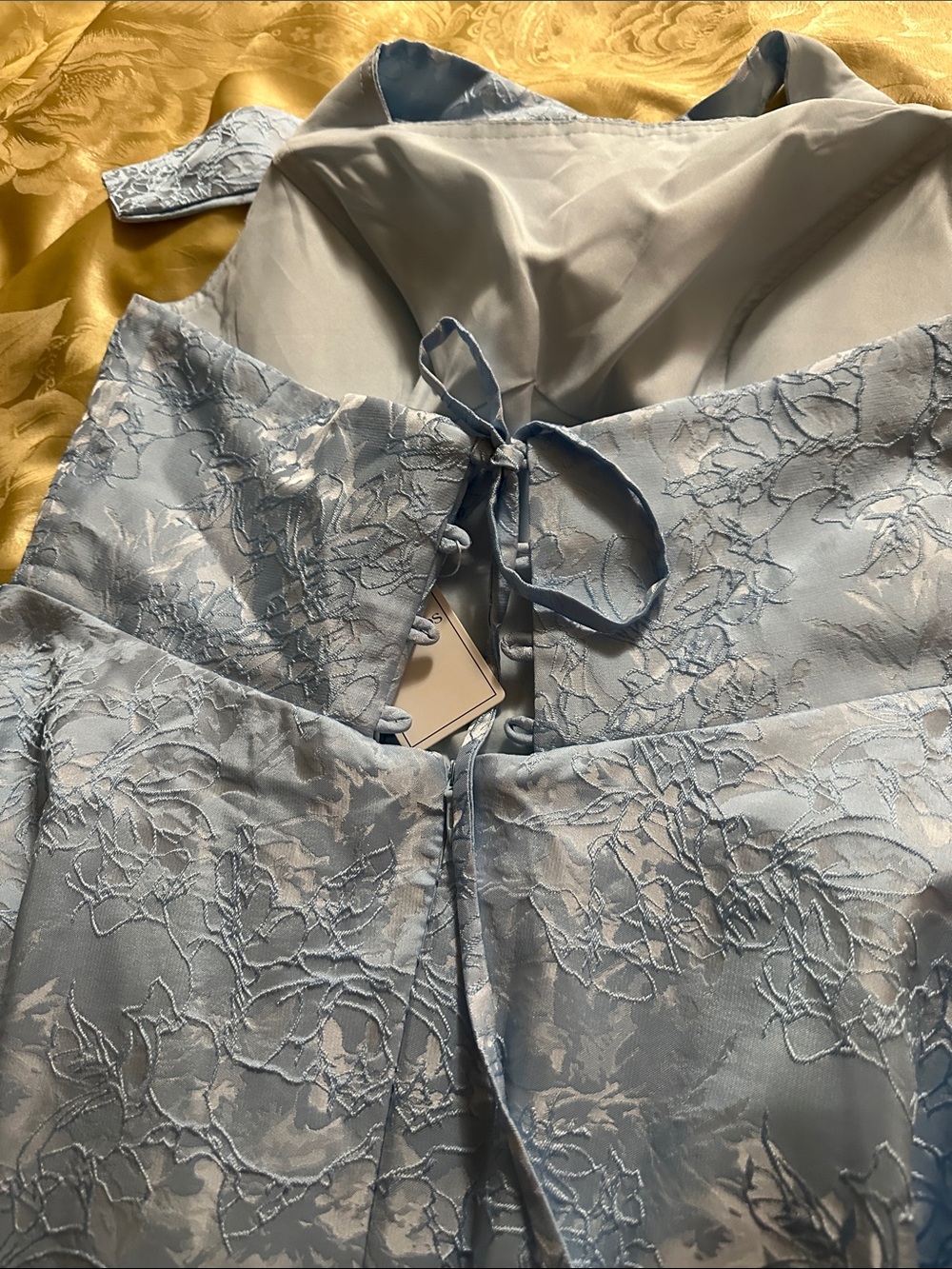 Elegant Light Blue Floral Midi Dress - Picture 6 of 10